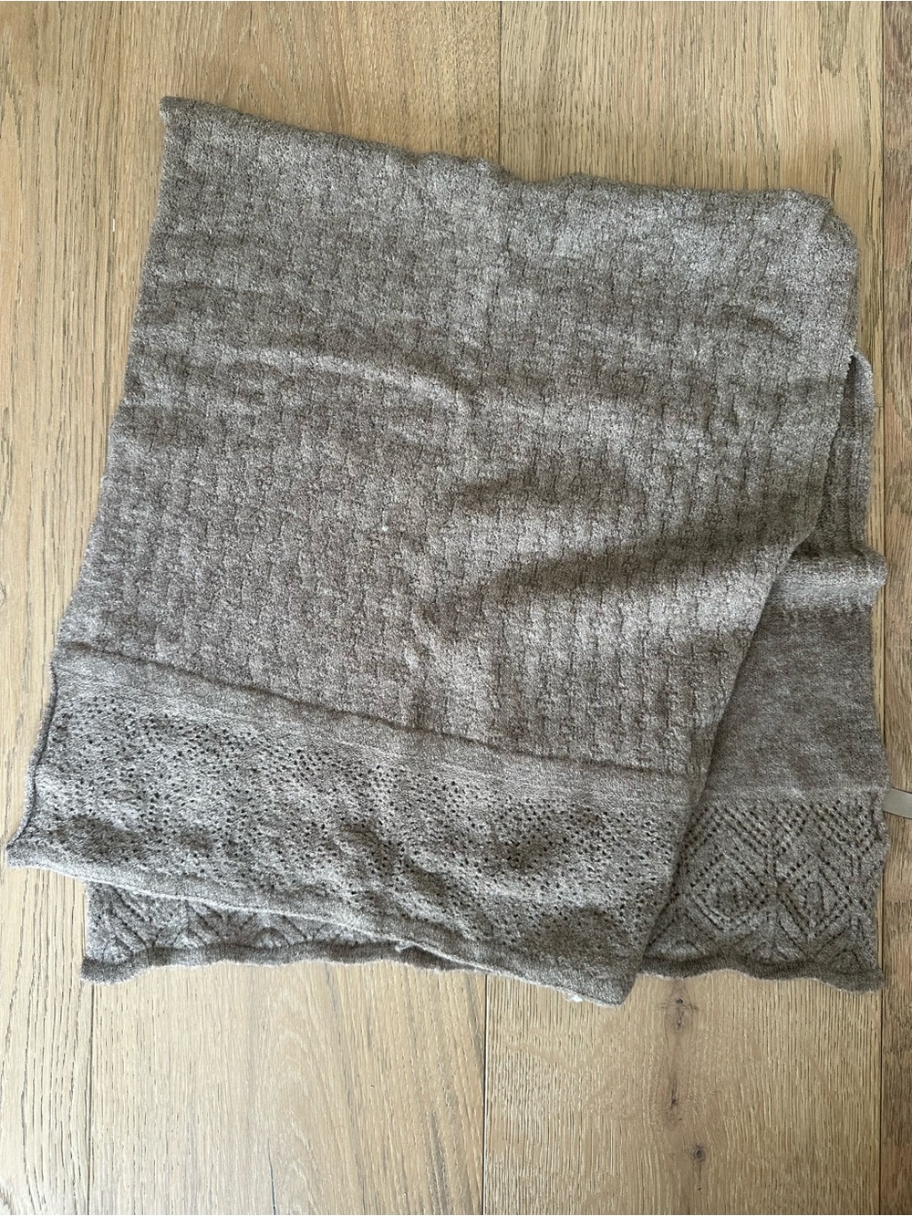 Look Knit Textured Gray Scarf Taupe